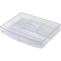 HAN -lade-inzetstuk, voor Impuls/systeembox Karma, 6 vakken, draaggreep, B 237 x D 180 x H 40 mm, transparant