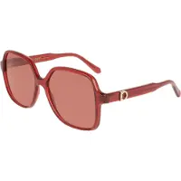 Salvatore Ferragamo Zonnebril SF2069SE 57/15/140 Transparant rood Rec inj-ace renew VROUW SF2069SE