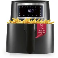 DS Produkte 4L Airfryer heteluchtfriteuse met touchscreen 9 functies 8 programma’s – minibakoven, bijna zonder olie braden, spijltjes geschikt voor afwas