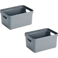 Sunware Opbergbox Sigma - 5x stuks - kunststof - blauw - 5 liter - Opbergbakken/opbergers - 25,2 x 18 x 12,2 cm