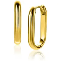 Zinzi 20mm gold plated zilveren oorringen in ovale vorm met ronde buis 3mm breed ZIO2605G