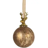 Mars & More Kerstbal decoratie bal hert antiek bruin 12cm