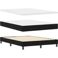 vidaXL Boxspring bed met hoofdeinde Zwart 190 x 140 cm Stof