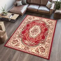 Tapiso Atlas PP Vloerkleed Rood Woonkamer Tapijt Maat- 120x170
