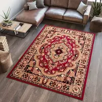 Tapiso Atlas PP Vloerkleed Rood Woonkamer Tapijt Maat- 160x230