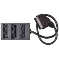 S-Impuls Scart verdeelbox met 3 aansluitingen / zwart - 0,40 meter