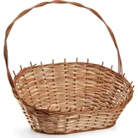 Kadax Geschenkmand, universele rieten mand, hoogwaardige hengselmand, flessenmand, snoepmand, gevlochten opbergmand, presentatiemand (natuurlijk, groot)