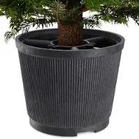 Kadax kerstboomstandaard "Andel", kerstboomstandaard gemaakt van gerecycled plastic, grafietkleur, geschikt voor bomen tot 250 cm hoog