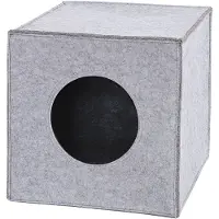 Lionto vilt kattenhuisje, compact, warm & ideaal voor rekken, 33x37x33 cm lichtgrijs
