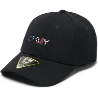 Oakley Apparel 6 Panel Stretch Metallic Hat Black/american Flag S/m