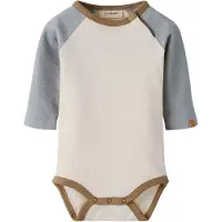 Name it Rompertje/body beige / blauw