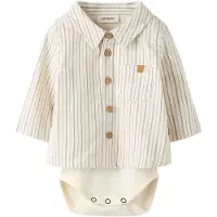 Name it Rompertje/body donkerbeige / wolwit