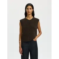 Selected Gebreide bodywarmer 'SFLULU' bruin