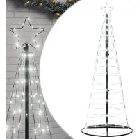 vidaXL LED-kerstboom 200 LEDs koud wit 180 cm
