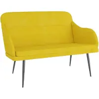 vidaXL Bankje 110x76x80 cm fluweel geel