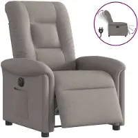 vidaXL Fauteuil verstelbaar elektrisch stof taupe