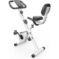 Bigzzia Opvouwbare hometrainer - X-bike met 8 niveaus van magnetische weerstand - vliegwiel 2,5KG - multifunctioneel LCD-scherm - verstelbare zitting - tablethouder - zwart-wit
