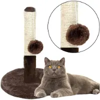 Leantoys Cat Scratcher Krabpaal Toren Donkerbruin 40 Cm X 30 Cm