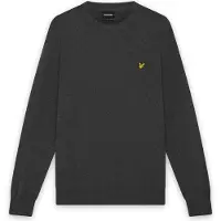 Lyle & Scott katoenen merino trui met ronde hals - grijs