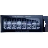 Vallejo Hobbyverf Acrylverf - 71176 Metallic Colors - Model Air - Acryl Set Verf set - 8x 17 ml