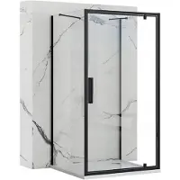 REA Rapid Swing Black 120X80 - 195 cm - U-Douchecabine - Rechthoek - Zwart