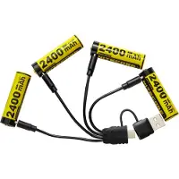 Nitecore NH2400 USB-C Oplaadbare 1.5V Li-ion AA-batterij - 4 stuks