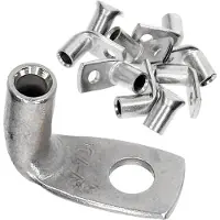 Kalitec 10 stuks KA08-L4 standaard buiskabelschoenen haaks 4mm² M4 I zonder kijkgat I 90° I Made in Germany