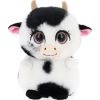 Keel Toys Knuffeldier kleine koe - zachte pluche stof - premium kwaliteit knuffels - wit/zwart - 14 cm - Knuffel boederi