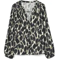 Vero Moda Blouse 'VMFANINI' nachtblauw / kaki / wit
