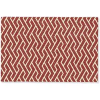 MuchoWow Deurmat 60x40 cm - Droogloopmat Rood - Beige - Patroon - Lijnen - Mat voor binnen - Schoonloopmat - Deurmatten met print - Inloopmat