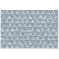 MuchoWow Deurmat 90x60 cm - Droogloopmat Driehoek - Blauw - Patroon - Strepen - Mat voor binnen - Schoonloopmat - Deurmatten met print - Inloopmat