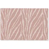 MuchoWow Deurmat 90x60 cm - Droogloopmat Lichtroze - Zebra - Patroon - Donkerroze - Mat voor binnen - Schoonloopmat - Deurmatten met print - Inloopmat