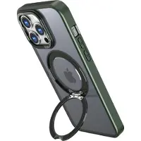 Jaym , Hoesje geschikt voor iPhone 16 Pro Max - MagSafe met Roterende Ring Standaard, Groen