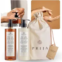 Sarcia.eu PRIJA - Cadeauset voor dagelijkse verzorging, vloeibare zeep + hand- en lichaamscrème + sierzakje
