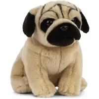 Living Nature Knuffel - 21x10 cm - Mopshond - Gouden - - OneSize - Knuffels