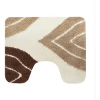 Dutch House Toiletmat Paris - WC Mat 60x50cm - Bruin - Antislip - Toiletmat met uitsparing - Badkamer Mat - WC Mat - Snel Absorberend - Snel Drogende Toiletmat