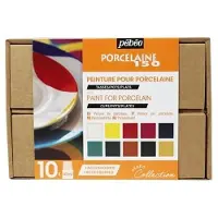 Pebeo porseleinverf set - 10 x 45 ml + accessoires