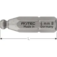 Rotec PRO Insertbit inbus SW4,0 L=25mm C 6,3 Kogelkop BASIC - 10 stuks - 8111040