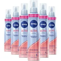 Nivea Haarmousse Ultra Strong - Styling Mousse - met Panthenol en Vitamine B3 - Voordeelverpakking - 6x 150 ml