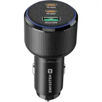 Swissten Autolader 95W - 2x USB-C PD + USB-A - Zwart