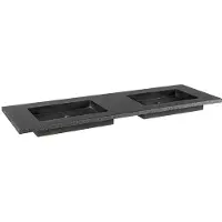 Forzalaqua Wastafel nova doppio gezoet & gefrijnd 140.5x51.5x9.5 cm graniet 2 kraangaten