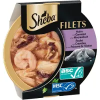Sheba Fijne Filets 16 x 60 g Kattenvoer - Kip met garnalen