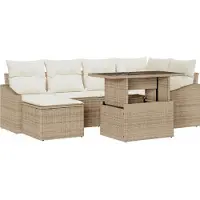 vidaXL Tuinset, 7-delig, beige en crème