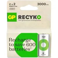 GP ReCyko Oplaadbare C / HR14 Ni-Mh Batterij (2 stuks, 3000 mAh)