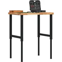 vidaXL Werkbank rechthoekig 80x60x(73-99,5) cm massief acaciahout