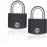 Yale Aluminium Hangslot Zwart 37mm - Ideaal voor Kastjes & Gereedschap