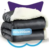 Nice Dreams Omkeerbare Sherpa Fleece Plaid – Velvet & Sherpa Deken – Extra Zacht, Warm & Luxe – Cadeauverpakking – 150x200 cm – Antraciet