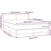 vidaXL Boxspring met matras fluweel zwart 160x210 cm