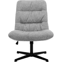 Vente-unique Draaifauteuil van grijze gechineerde stof SELENDO