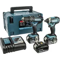 Makita DLX2131JX1 18V Li-Ion Accu Klopboor- /schroefmachine (DHP482) & Slagschroevendraaier (DTD152) Combiset (3x 3.0Ah Accu) In Mbox